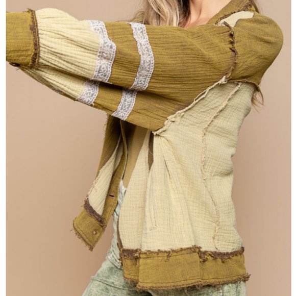 14588 POL Spliced Gauze Jacket - Picture 6 of 6